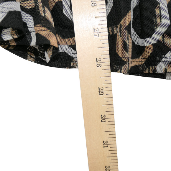 Cocomo Tunic Blouse Womens 3X Black Mesh Lined Peasant Top Boho Relaxed Geo - Picture 6 of 8